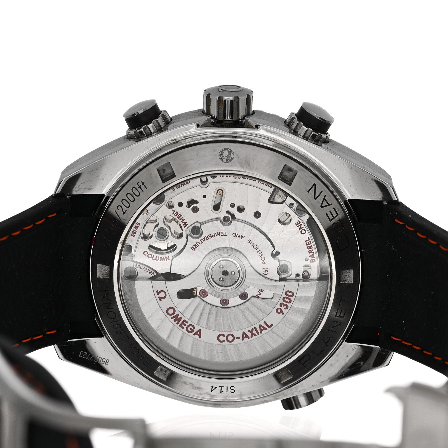 Omega Stainless Steel Calfskin 45mm Seamaster Planet Ocean Chronograph Automatic Watch Black 232.32.46.51.01.005 4 of 5