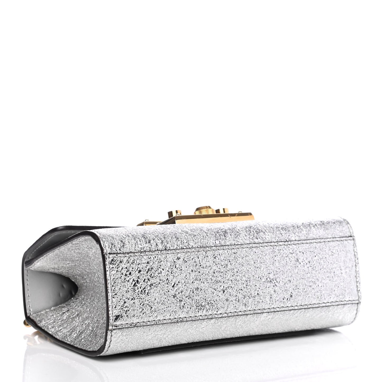 Galassia Small Padlock Shoulder Bag Argento