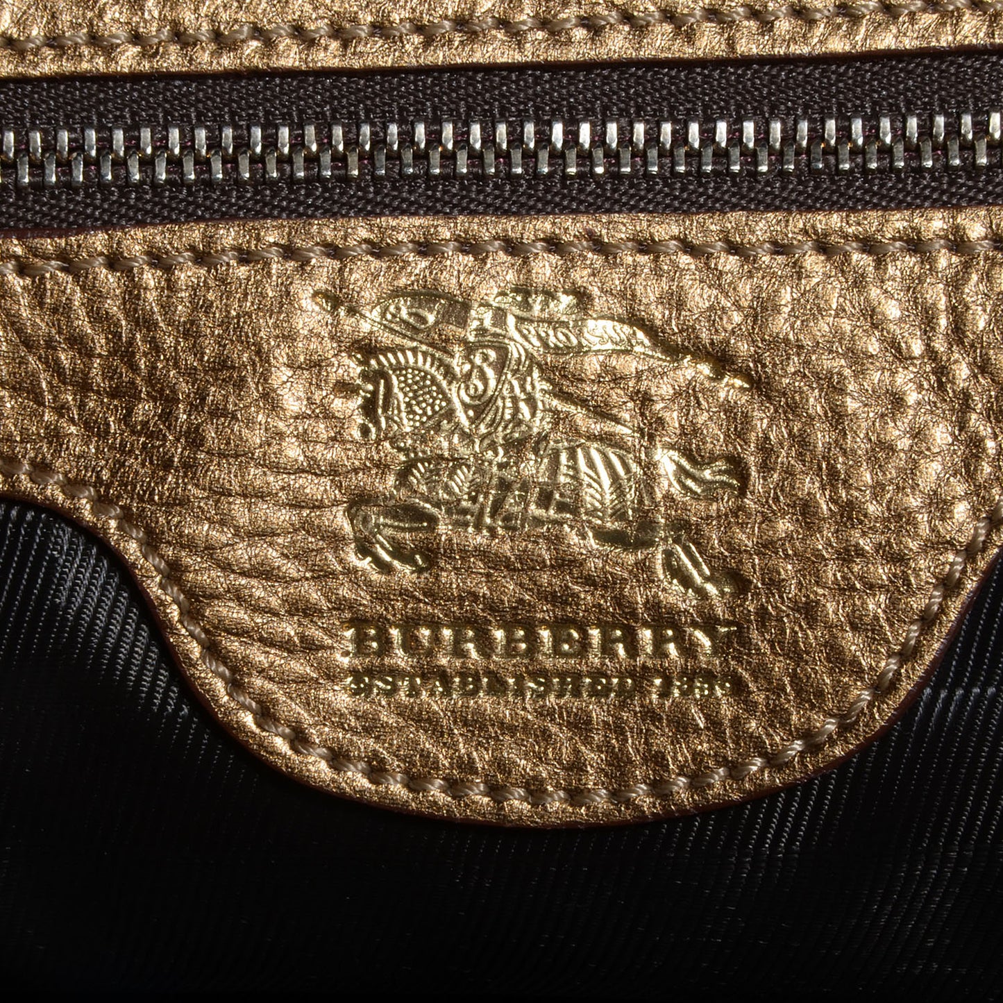 Metallic Leather House Check Large Manor Tote Gold