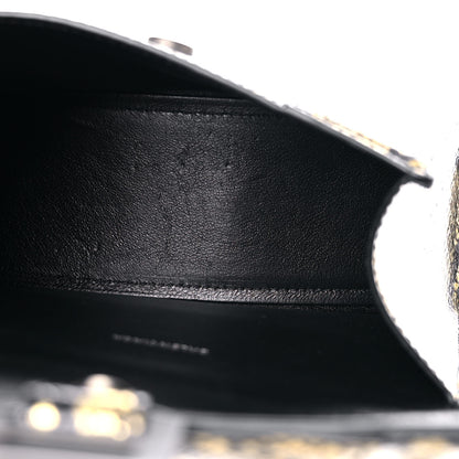 Balenciaga Shiny Calfskin Snakeskin Embossed Hourglass Top Handle Bag XS Gold Black 5 of 12