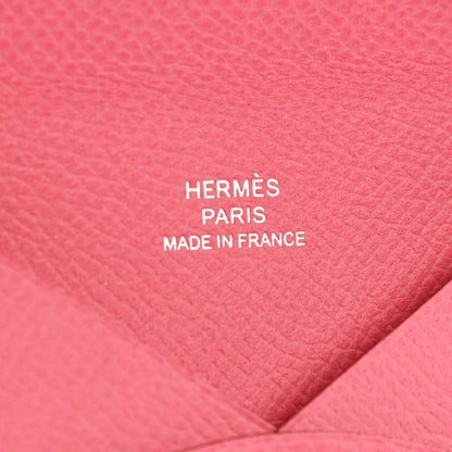 Hermes Epsom Calvi Card Case Rose Azalee 6 of 8