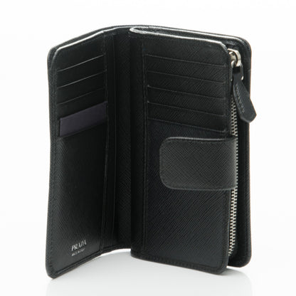 Prada Saffiano Compact Wallet Nero Black 5 of 7