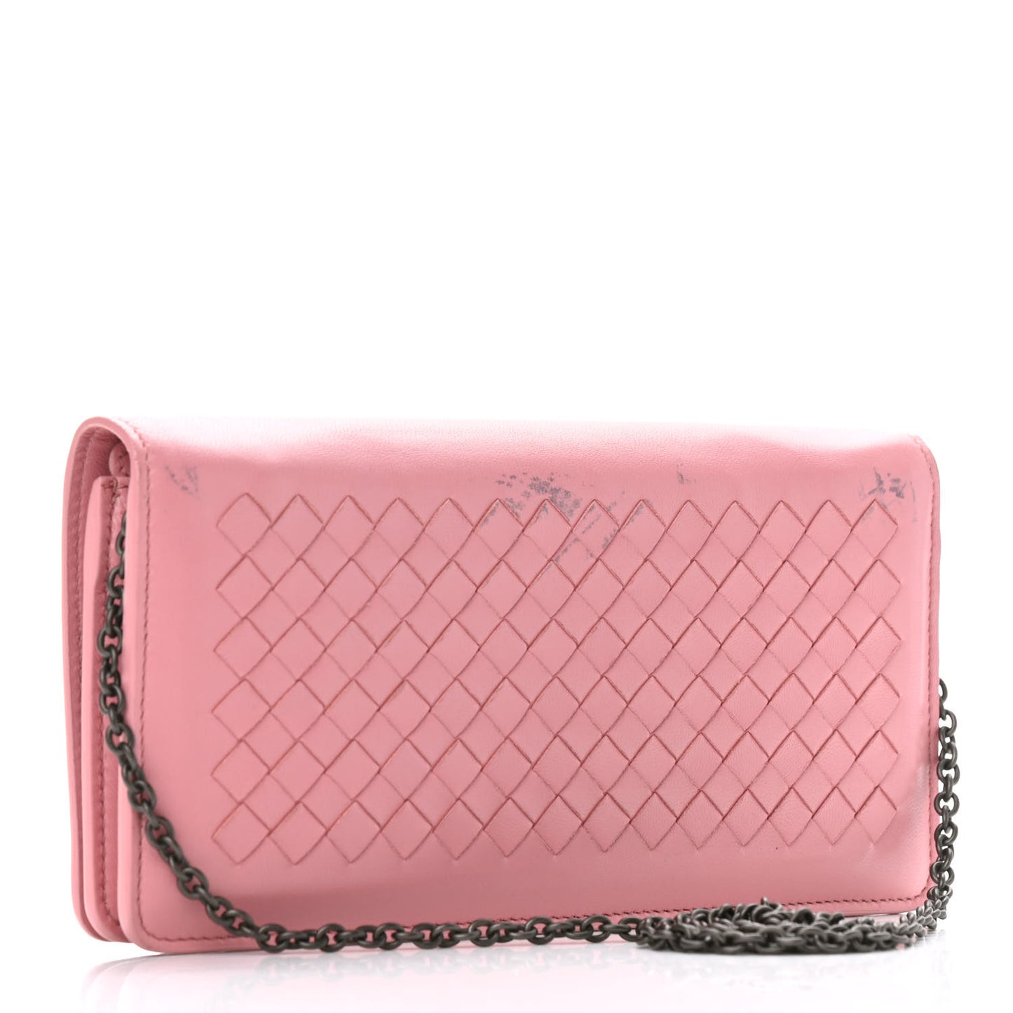 Nappa Intrecciato Continental Wallet on Chain Pink