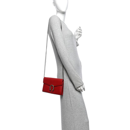 Gucci Calfskin Mini Dionysus Chain Wallet Hibiscus Red 2 of 10