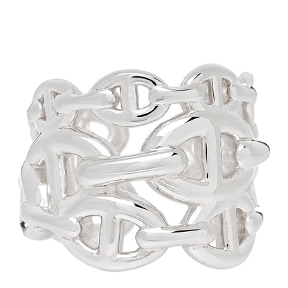 Hermes Sterling Silver GM Chaine d'Ancre Enchainee Band Ring 54 7 1 of 6