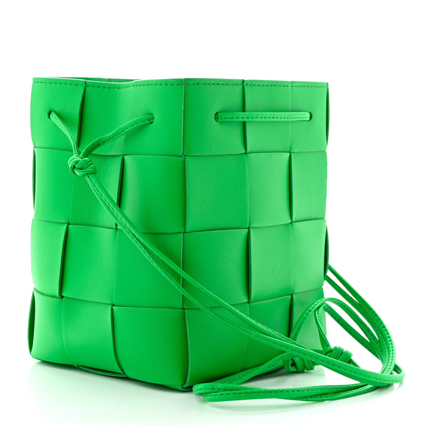 Nappa Maxi Intrecciato Small Cassette Bucket Bag Parakeet