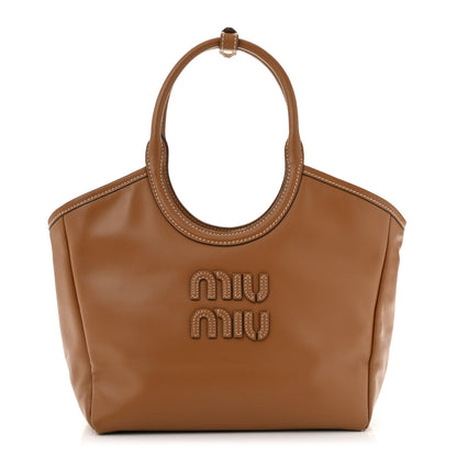 Miu Miu Soft Calf Softy Small Ivy Tote Bag Caramel 1 of 14