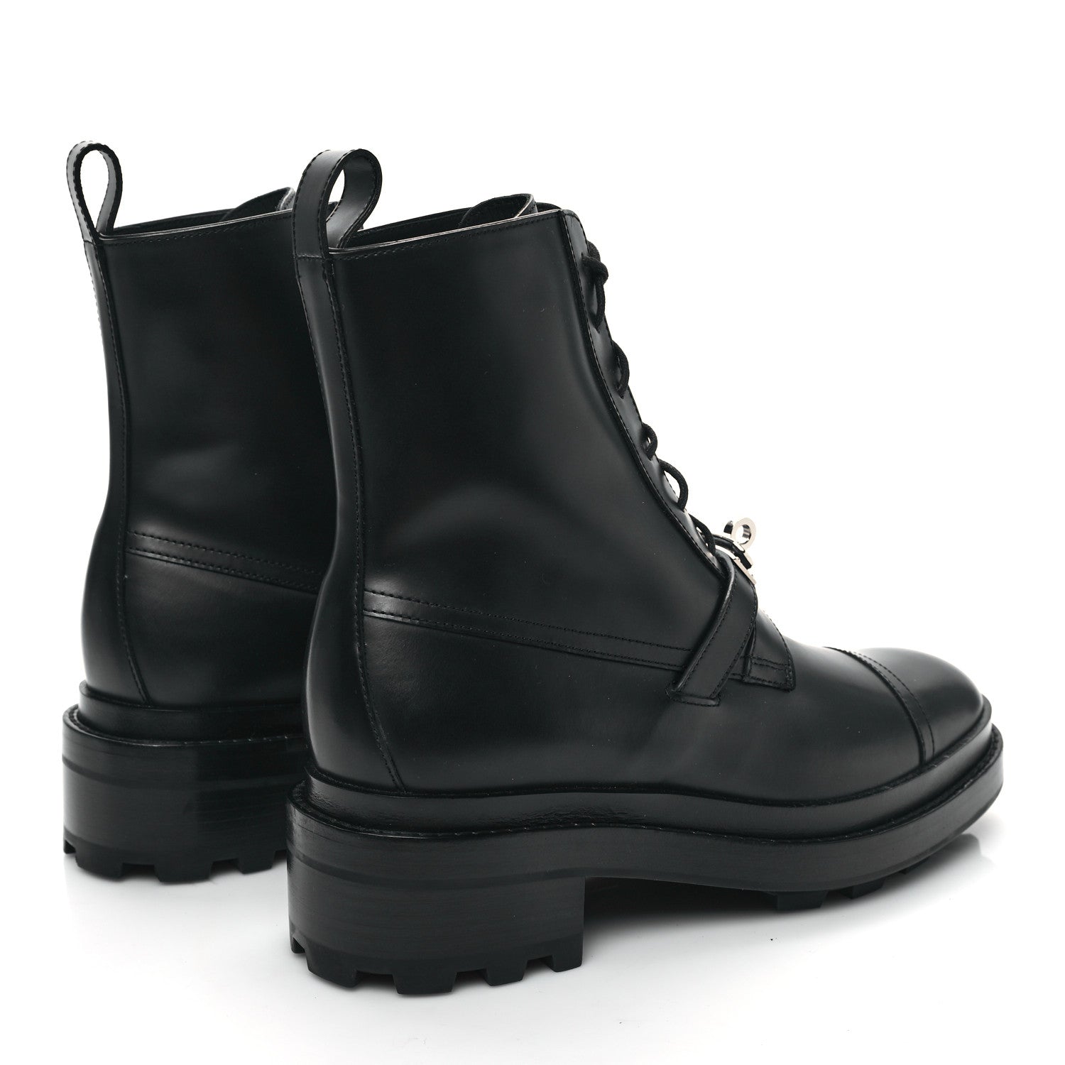 Hermes Glossed Calfskin Funk Ankle Boots 38.5 Black 9 of 20