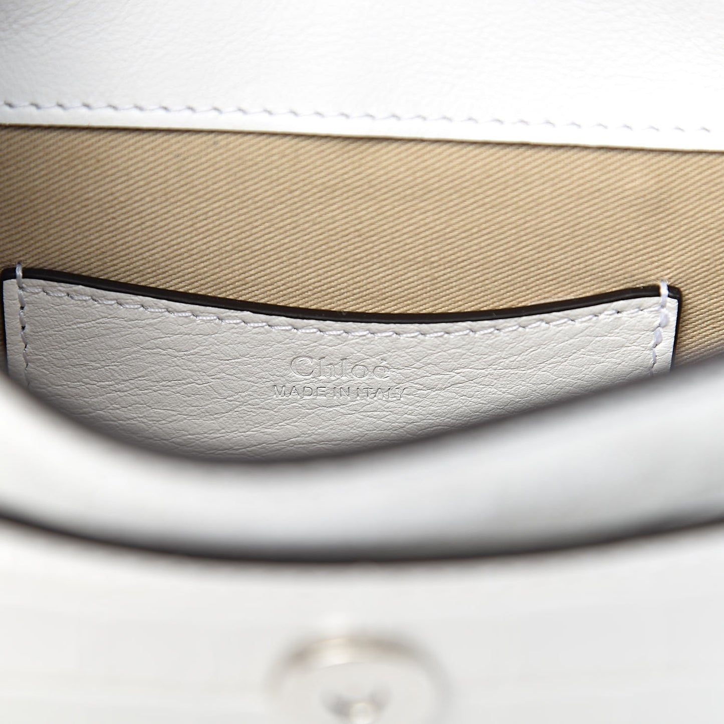 Calfskin Crocodile Embossed Small Tess Bag Brilliant White