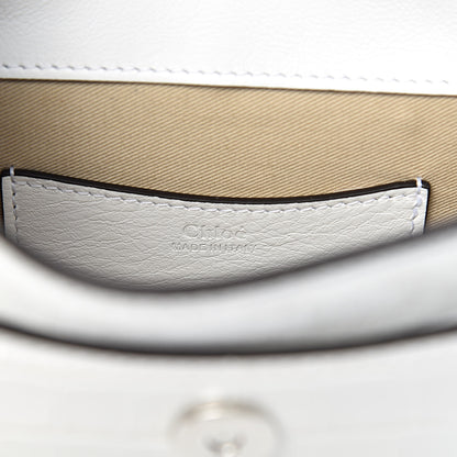 Chloe Calfskin Crocodile Embossed Small Tess Bag Brilliant White 6 of 10