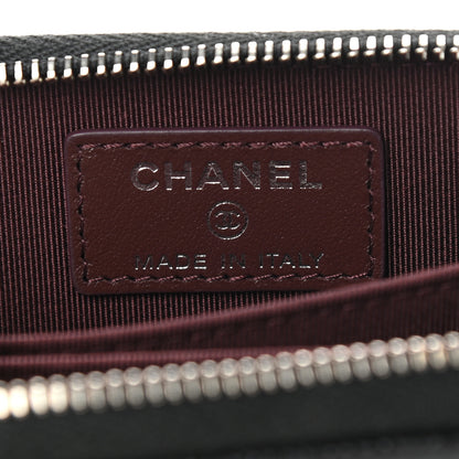 Chanel Caviar Quilted Zip Around Coin Purse Wallet On Chain Black 6 of 7