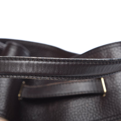 Burberry Grained Calfskin Haymarket Check Hobo Dark Brown 12 of 19