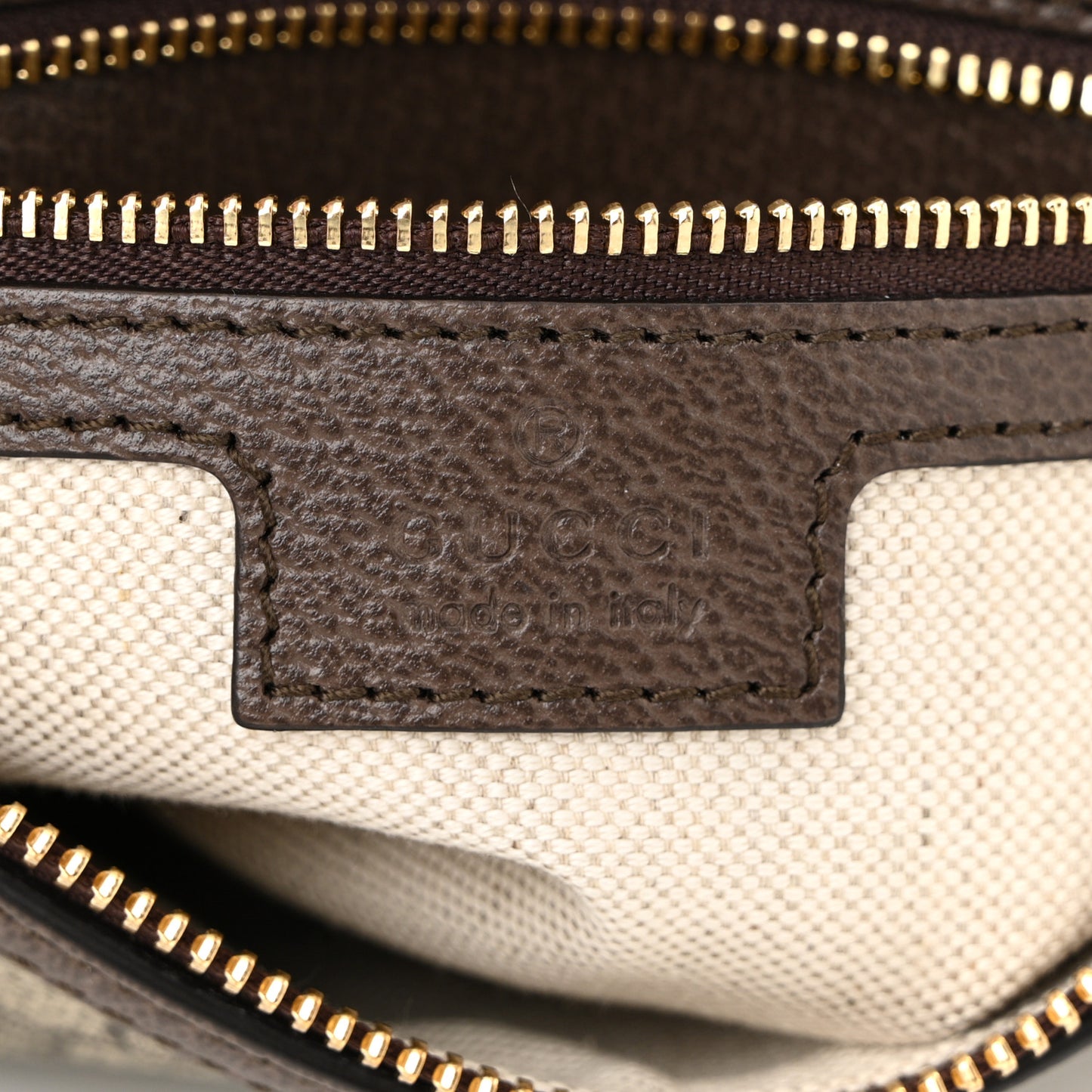 GG Supreme Monogram Textured Calfskin Web Super Mini Ophidia Shoulder Bag Beige Ebony New Acero