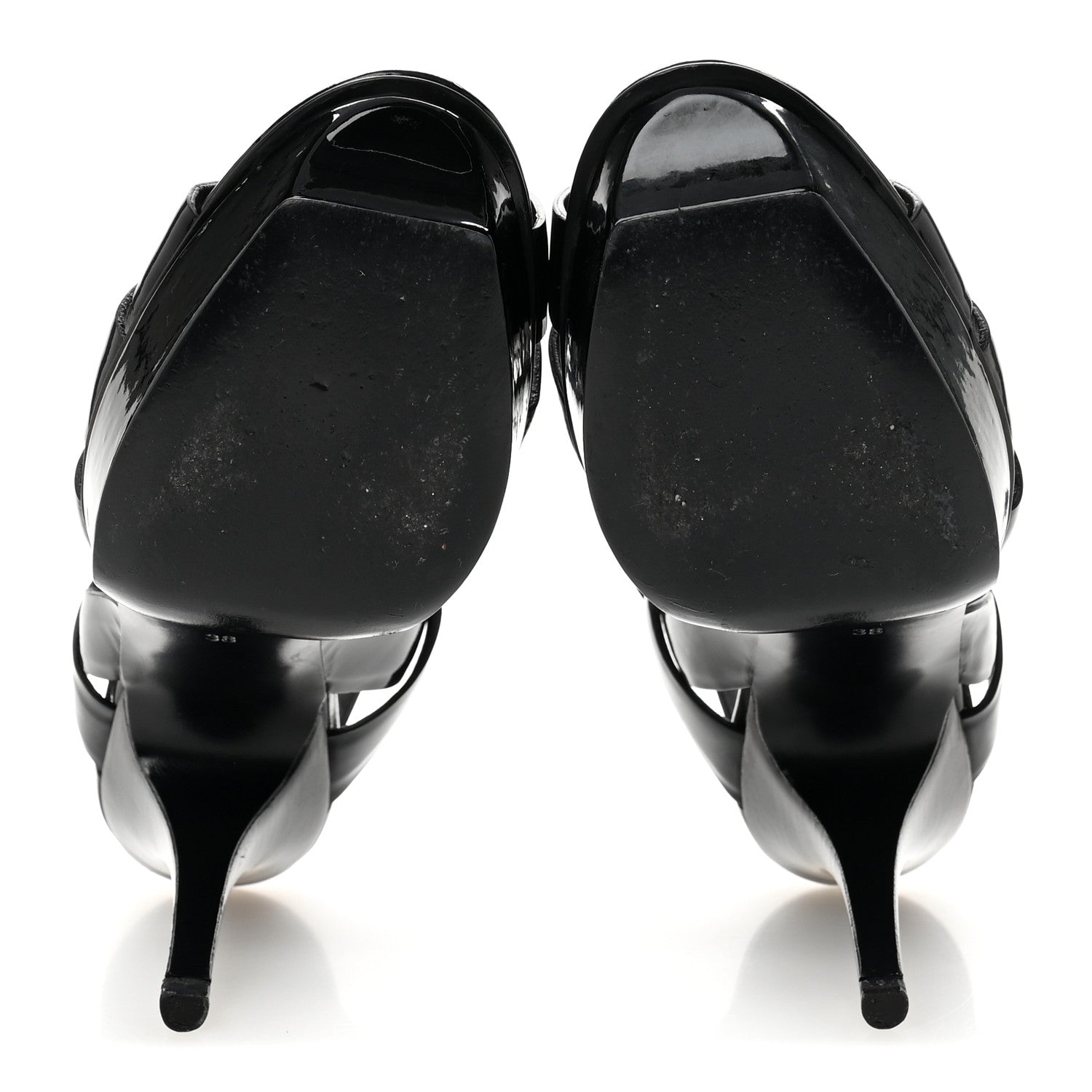 Saint Laurent Patent Tribute 105 Platform Sandals 38 Black 6 of 11
