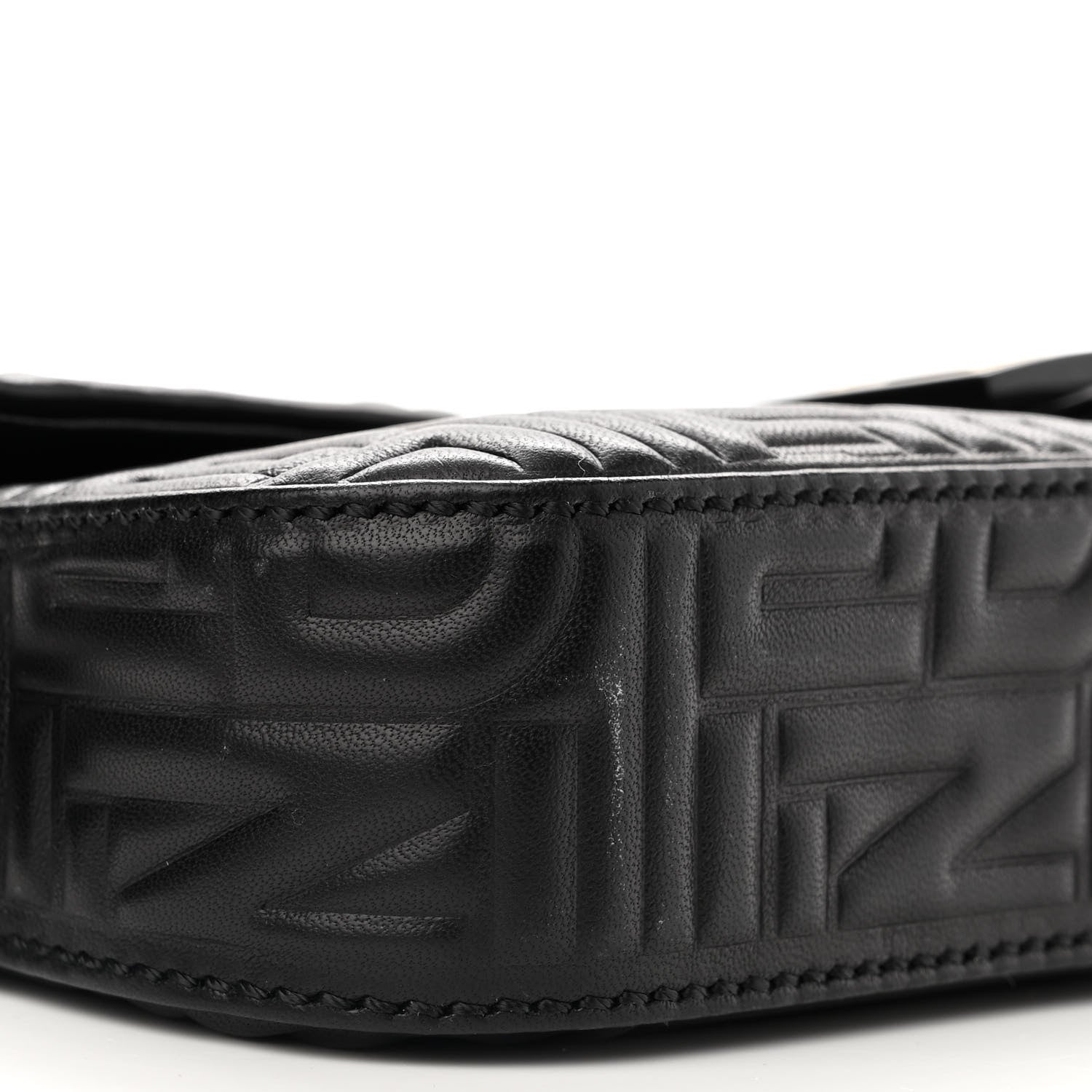 Fendi Nappa Logo Embossed Baguette Black 8 of 10
