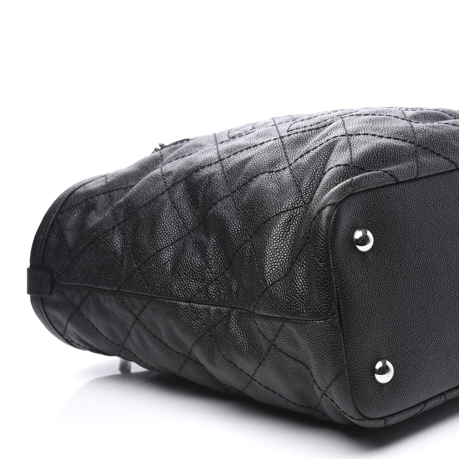 Chanel Grained Calfskin Quilted Small Daily Shopping Tote Black 10 of 12