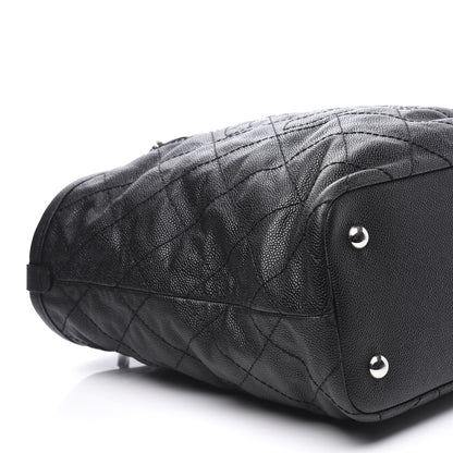 Chanel Grained Calfskin Quilted Small Daily Shopping Tote Black 10 of 12