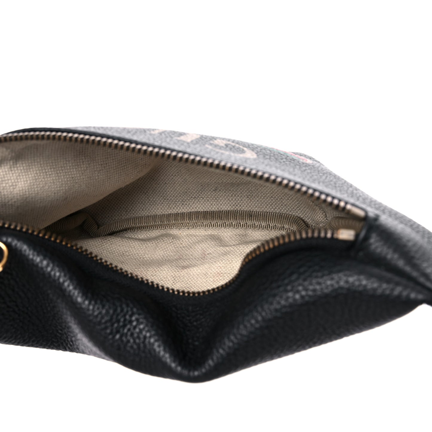 Grained Calfskin Small Logo Belt Bag Black