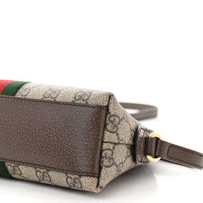 Gucci GG Supreme Monogram Textured Dollar Calfskin Web Small Ophidia Dome Shoulder Bag Beige Ebony New Acero 10 of 11