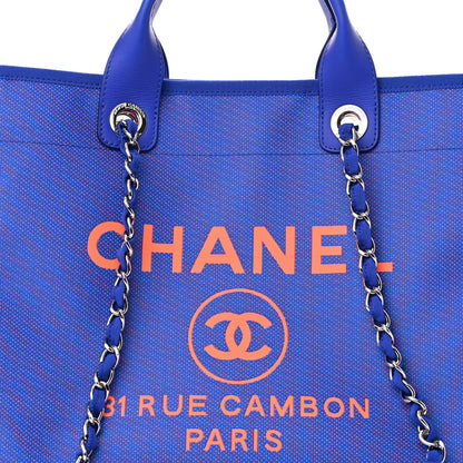 Chanel Mixed Fibers Medium Deauville Tote Blue Orange 9 of 12
