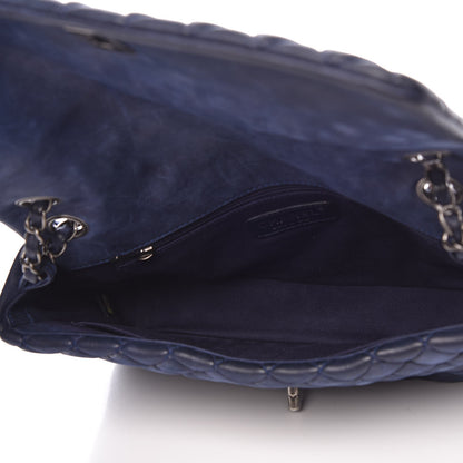 Chanel Iridescent Calfskin Quilted Large New Bubble Flap Navy 5 of 10