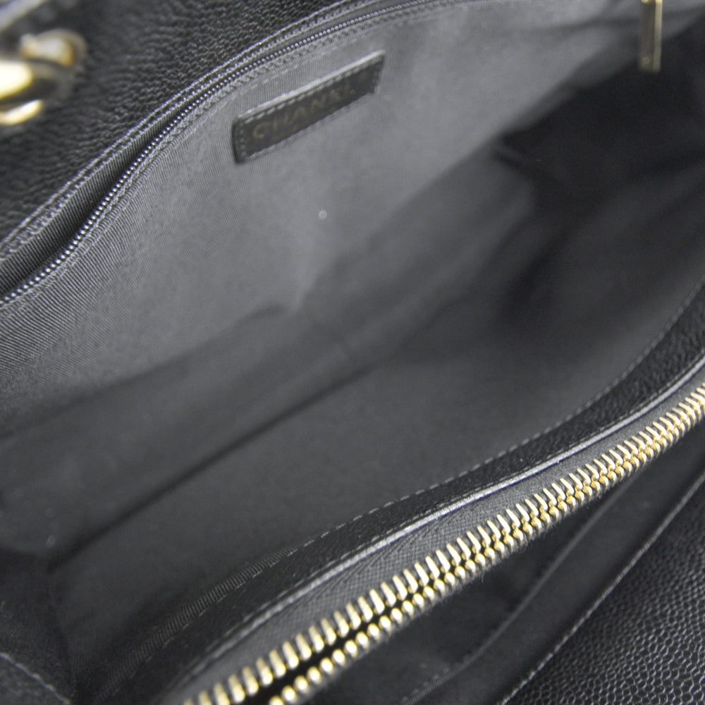 Caviar Quilted Grand Shopping Tote GST Black