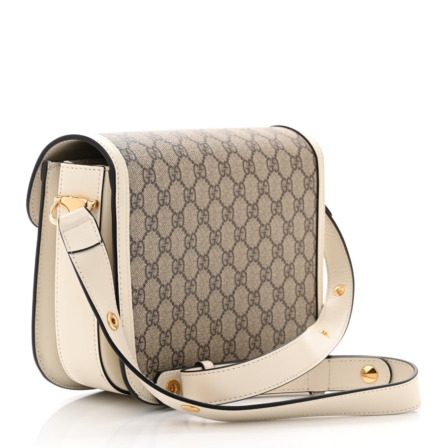Gucci GG Supreme Monogram Horsebit 1955 Shoulder Bag Beige Mystic White 3 of 10