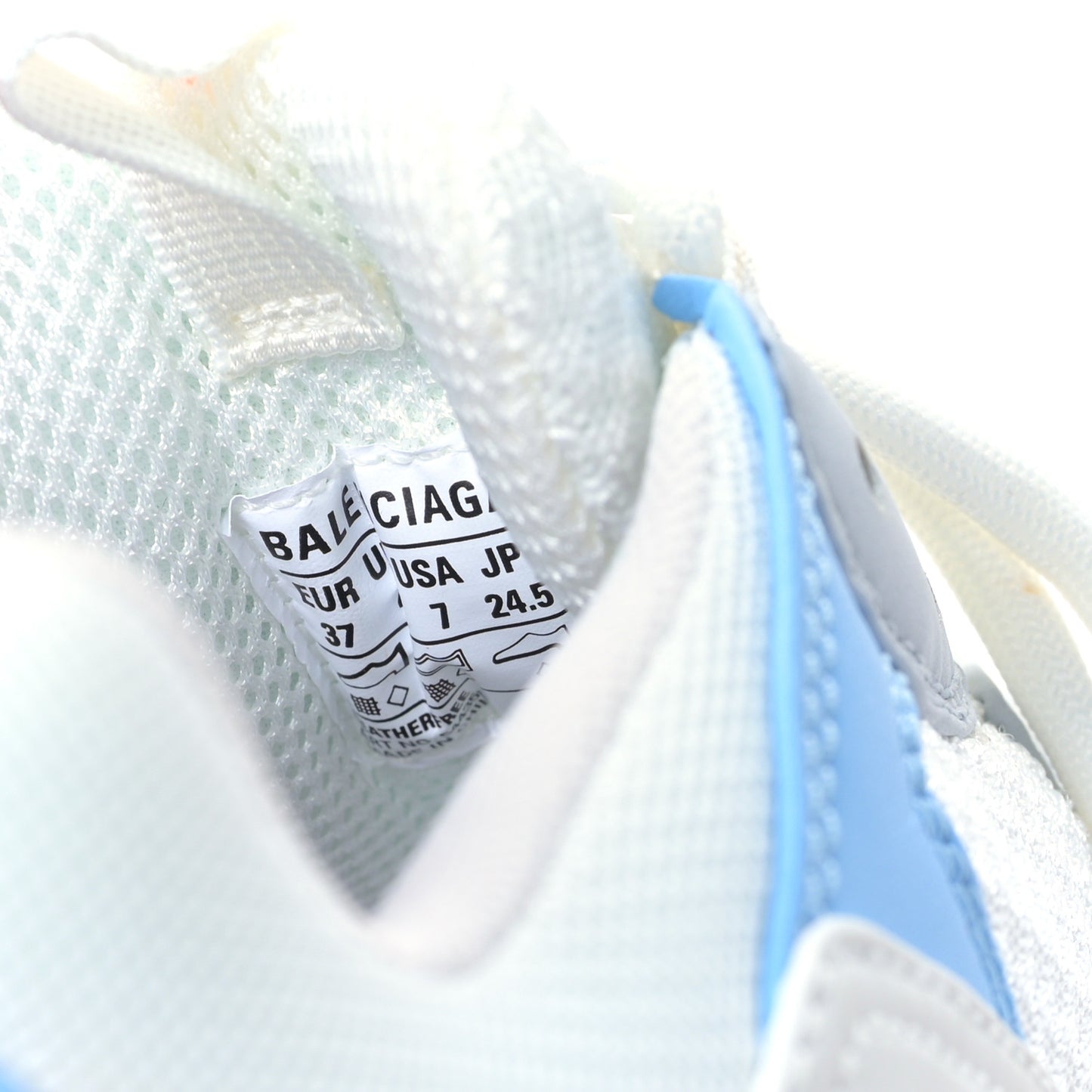 Fabric Mesh Clear Sole Womens Triple S Sneakers 37 Light Blue Grey Lilac White