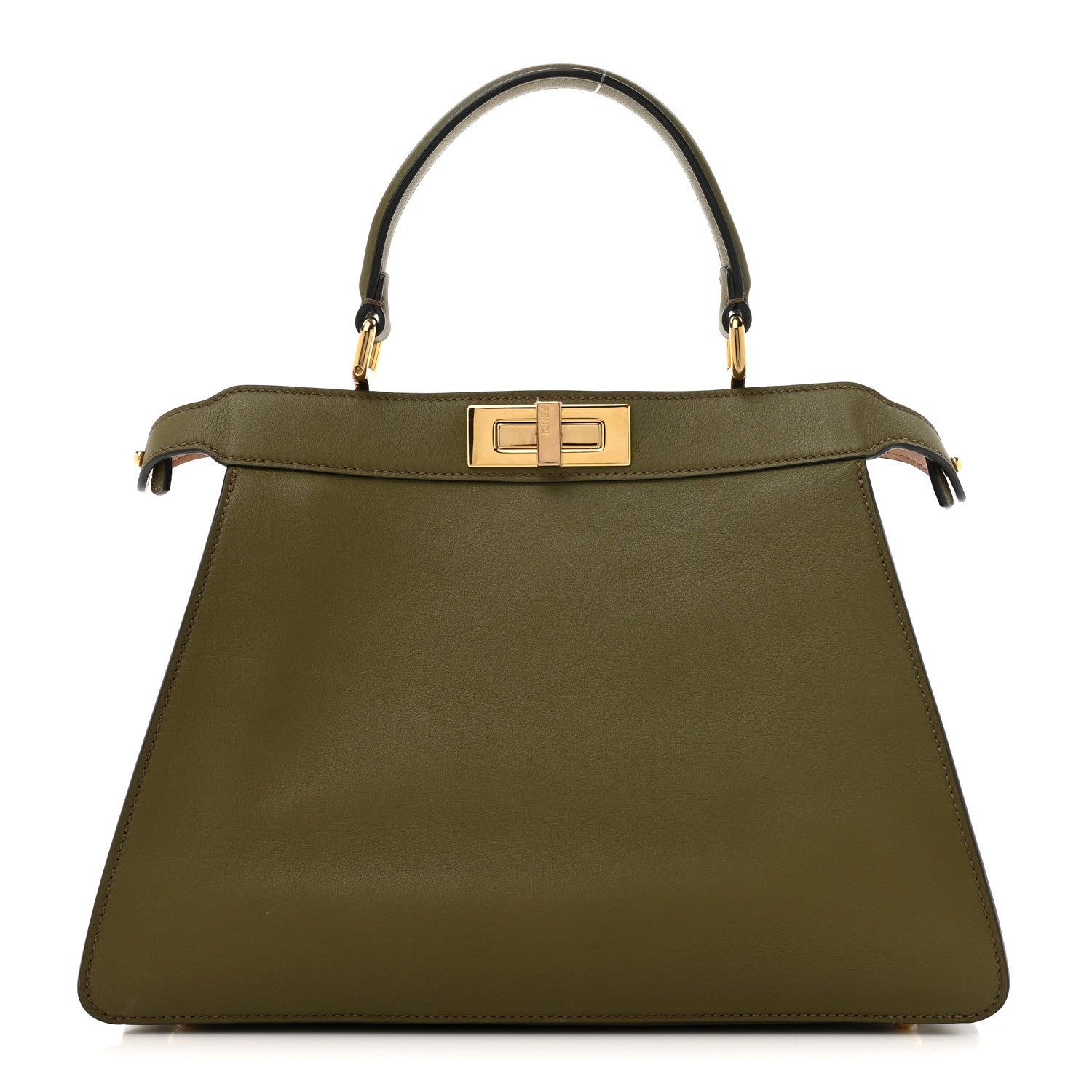 Fendi Vitello Seta Shiny Nappa Medium Peekaboo I SEE U Satchel Avocado Light Rose 1 of 14
