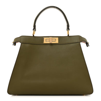 Fendi Vitello Seta Shiny Nappa Medium Peekaboo I SEE U Satchel Avocado Light Rose 1 of 14