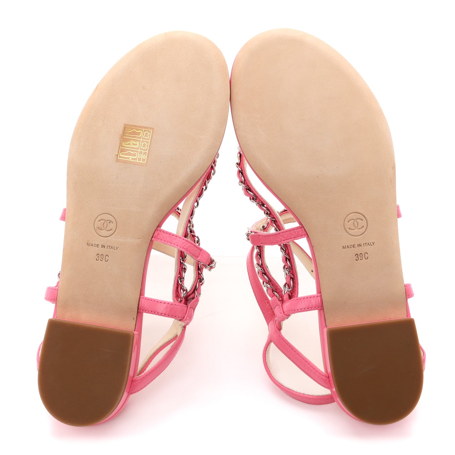 Chanel Calfskin Chain Braided Sandals 39 Pink 6 of 10