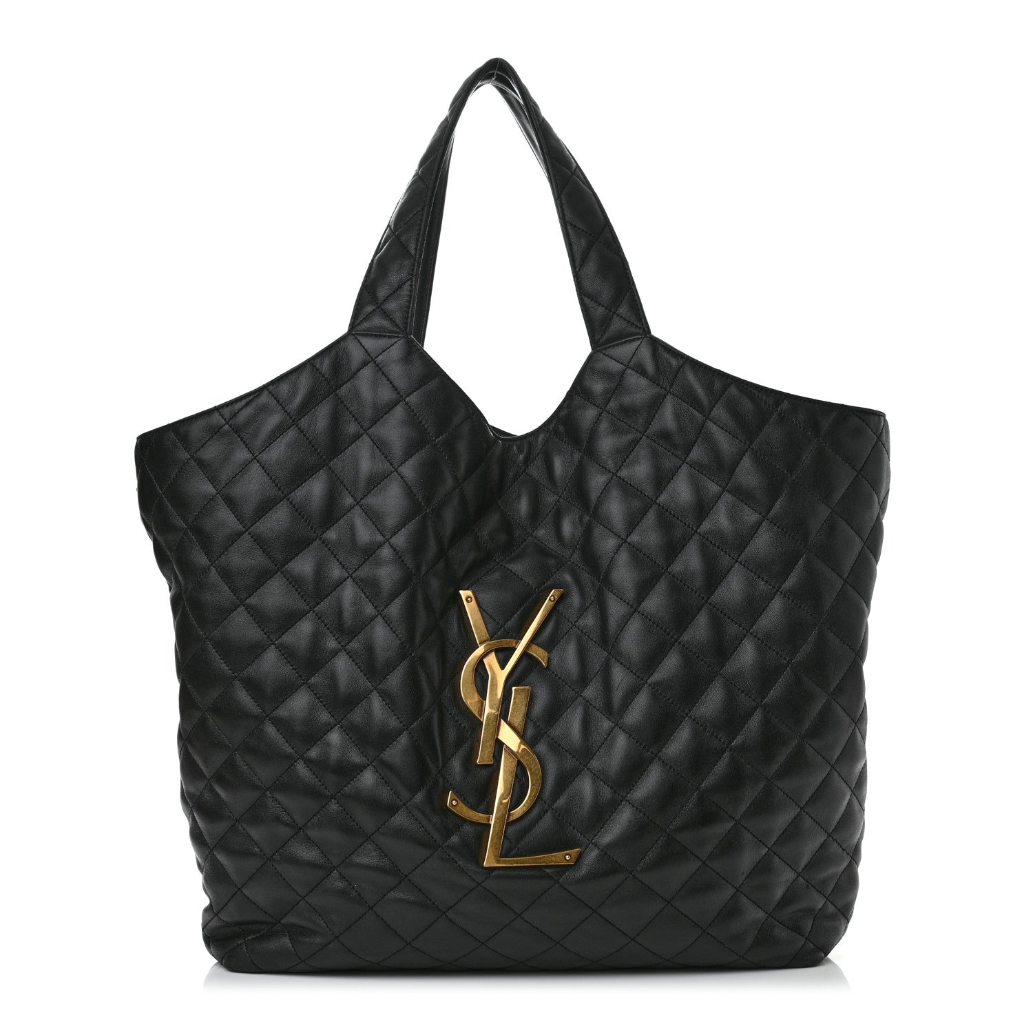Saint Laurent Lambskin Quilted Maxi Icare Shopping Tote Black 3 of 10