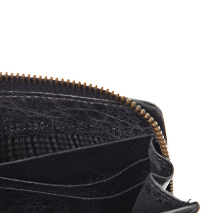 Balenciaga Agneau Classic Hardware Continental Zip Around Wallet Black 8 of 14
