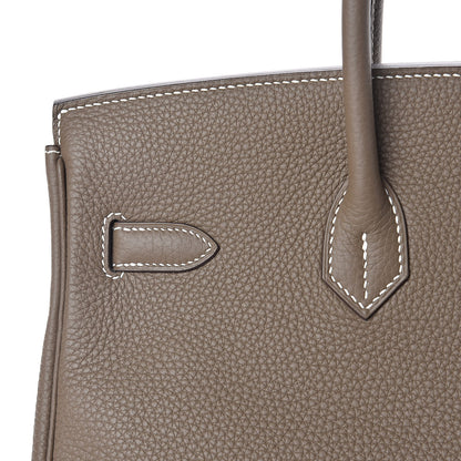Hermes Taurillon Clemence Birkin 35 Etoupe 29 of 31