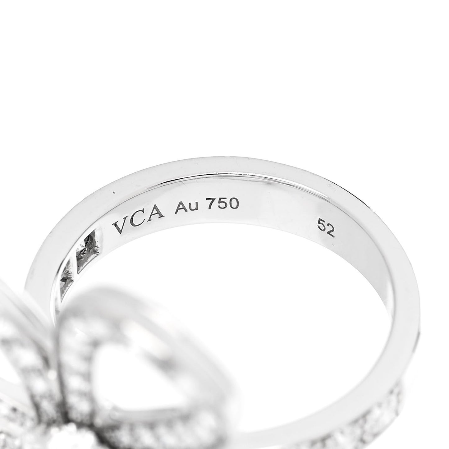 18K White Gold Diamond Flowerlace Ring 52 6