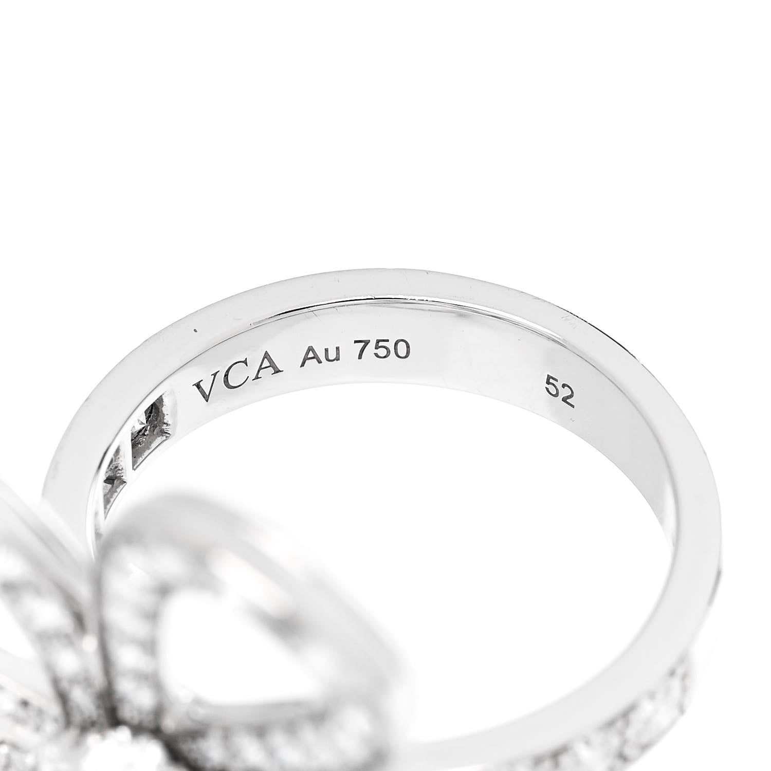 Van Cleef & Arpels 18K White Gold Diamond Flowerlace Ring 52 6 4 of 6