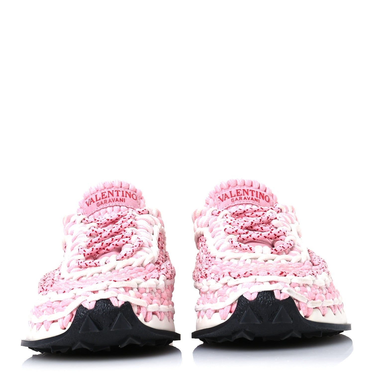 Valentino Garavani Fabric Crochet Womens Low Top Sneakers 39.5 Pink 3 of 7