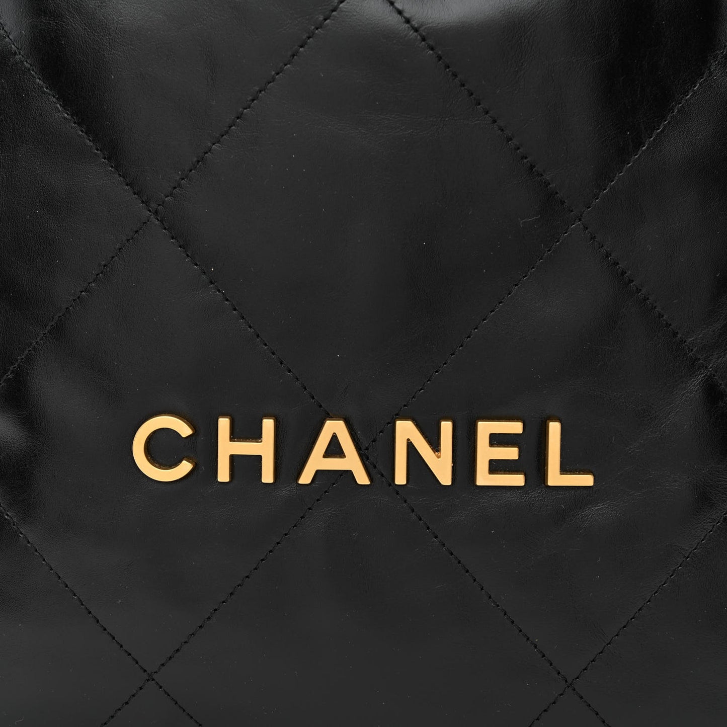 Shiny Calfskin Quilted Chanel 22 Backpack Black