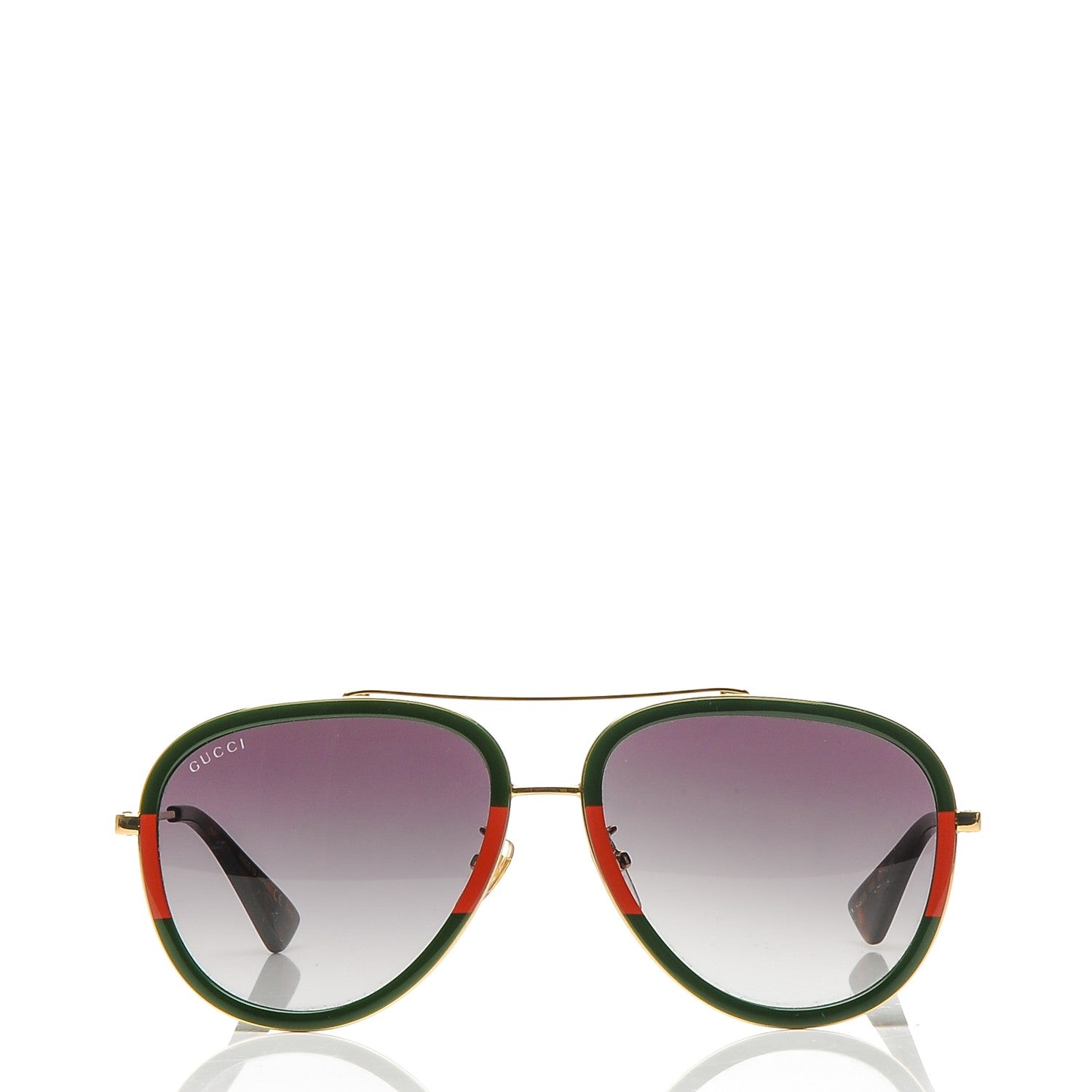 Gucci Web Aviator Sunglasses GG0062S Green Red 2 of 8