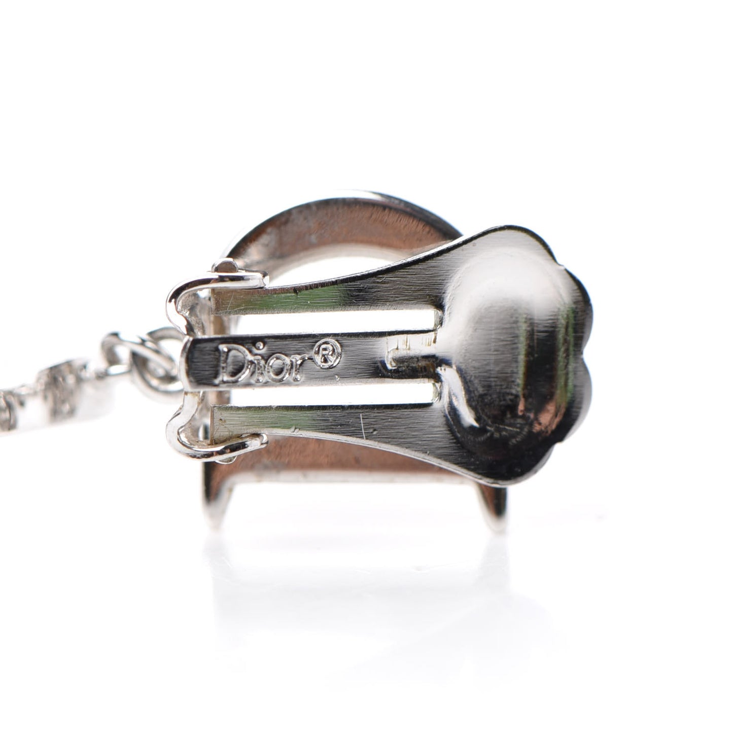 Crystal Heart Hoop Clip On Earrings Silver