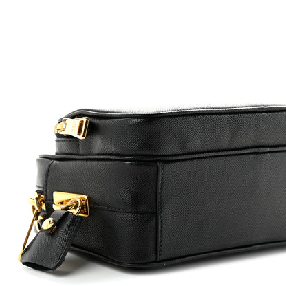 Prada Saffiano Lux Double Zip Crossbody Bag Black 9 of 11