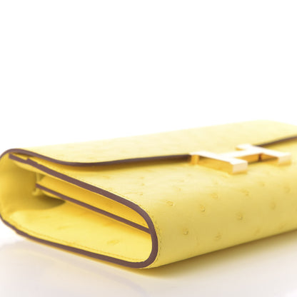 Hermes Ostrich Constance Long Wallet To Go Jaune Citron 10 of 12