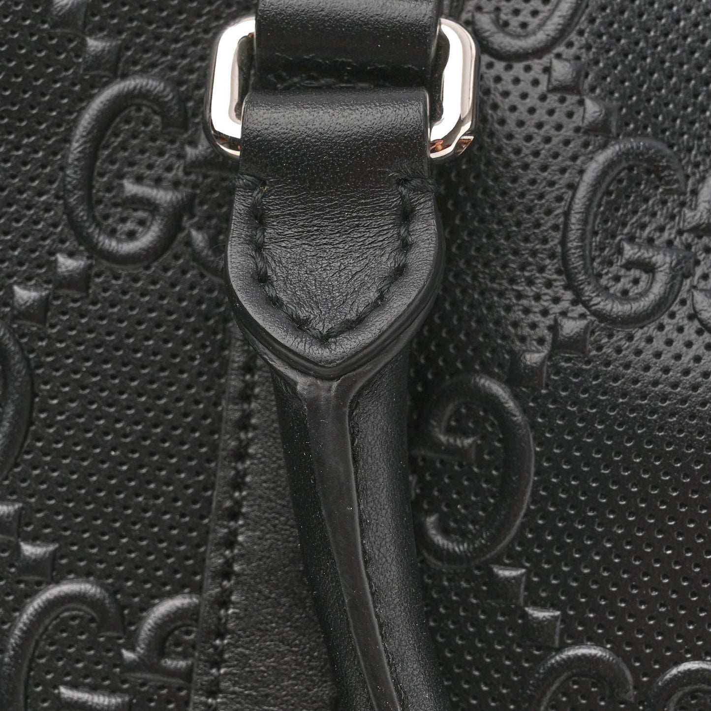 Calfskin GG Tennis Embossed Briefcase Black