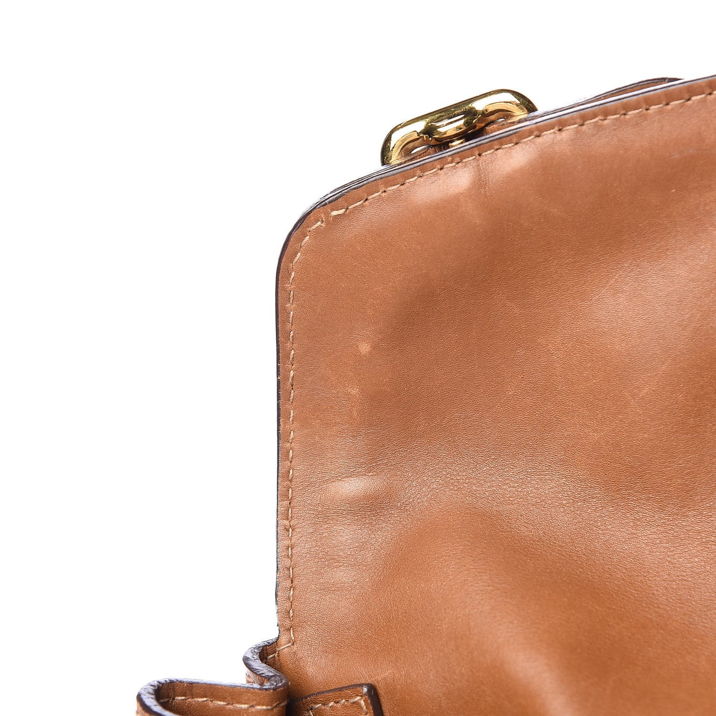 Tessuto Nylon Calfskin Shoulder Bag Brown
