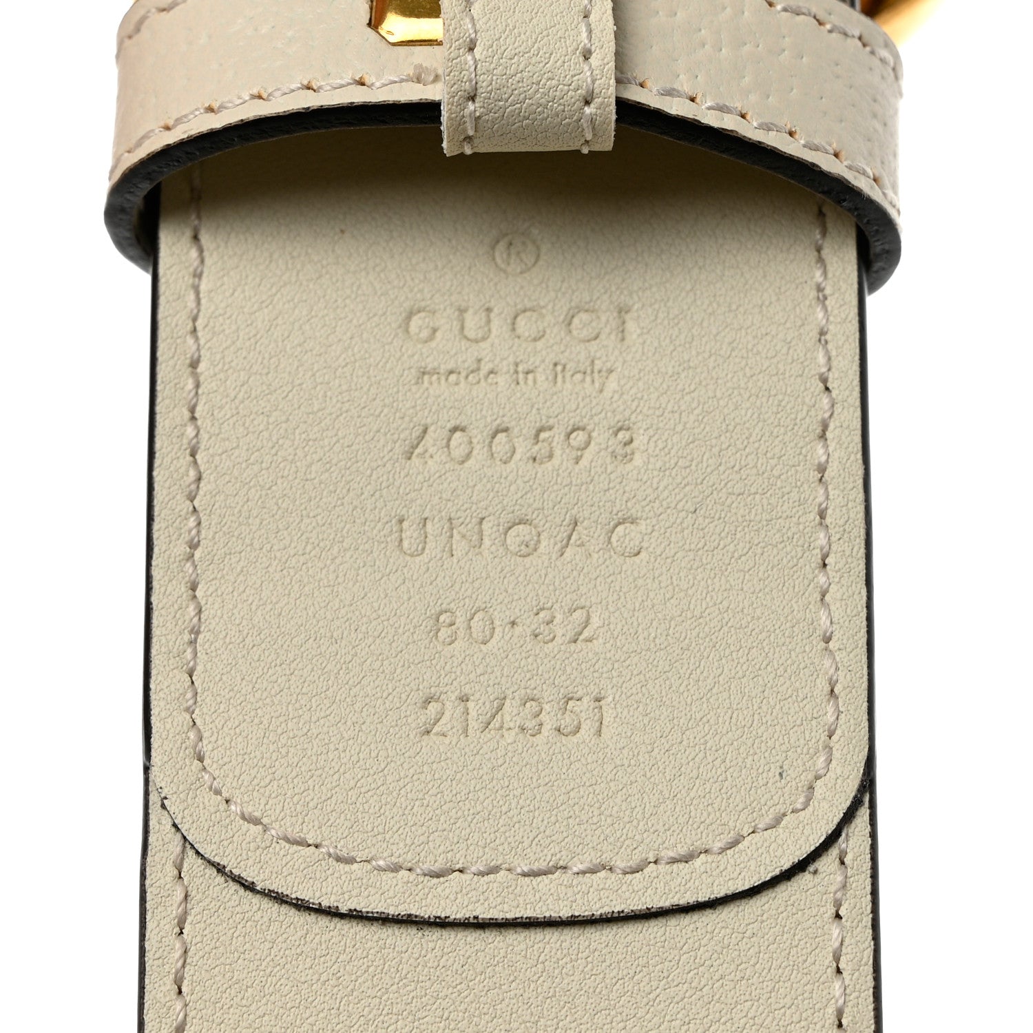 Gucci GG Supreme Monogram Berry Textured Dollar Calfskin Double G 40mm Belt 80 32 Beige Ebony Light Copper Mystic White 5 of 5
