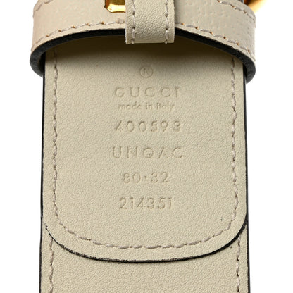 Gucci GG Supreme Monogram Berry Textured Dollar Calfskin Double G 40mm Belt 80 32 Beige Ebony Light Copper Mystic White 5 of 5