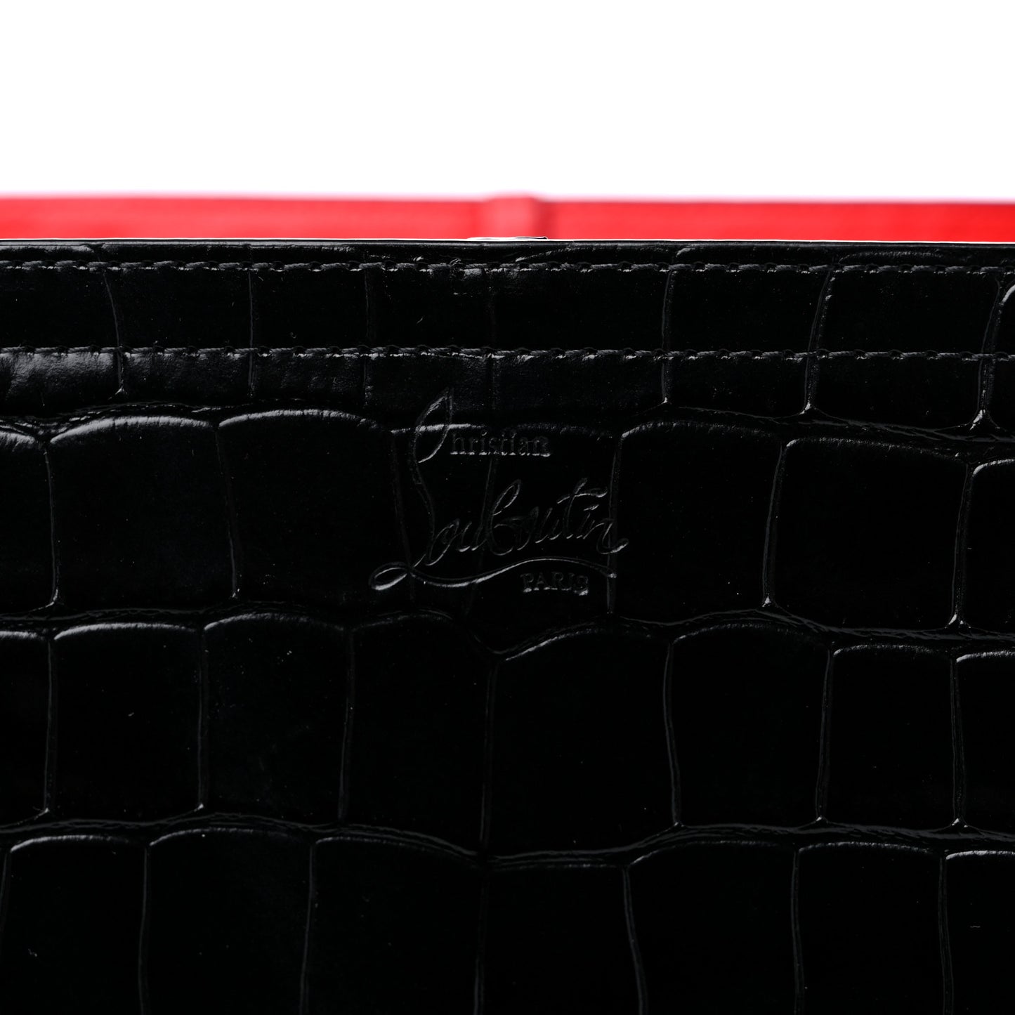 Calfskin Crocodile Embossed Spikes Large Cabarock Black