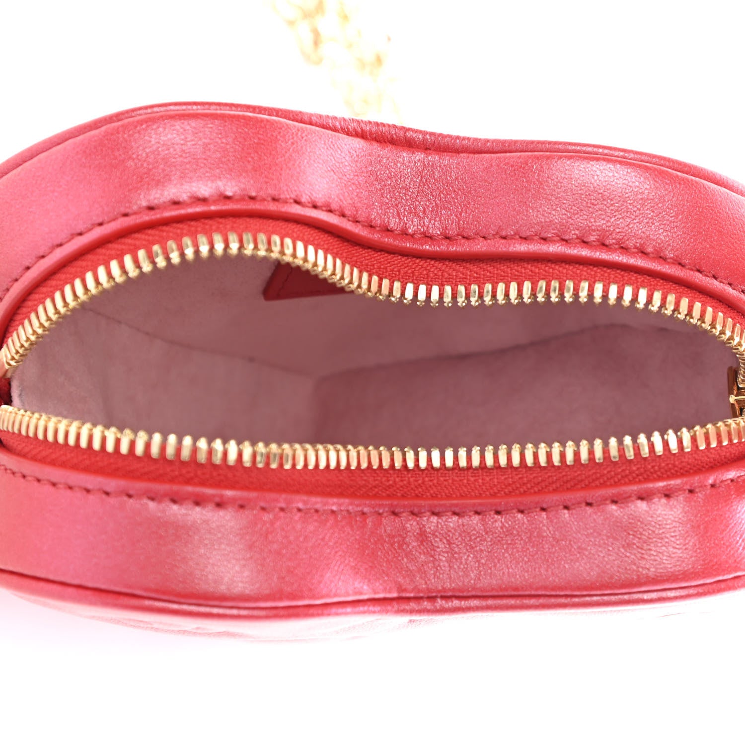 Louis Vuitton Lambskin Embossed Monogram Fall In Love Sac Coeur Heart Chain Bag Lipstick Red 4 of 4
