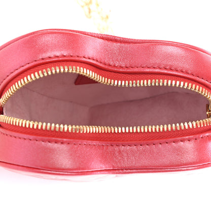 Louis Vuitton Lambskin Embossed Monogram Fall In Love Sac Coeur Heart Chain Bag Lipstick Red 4 of 4