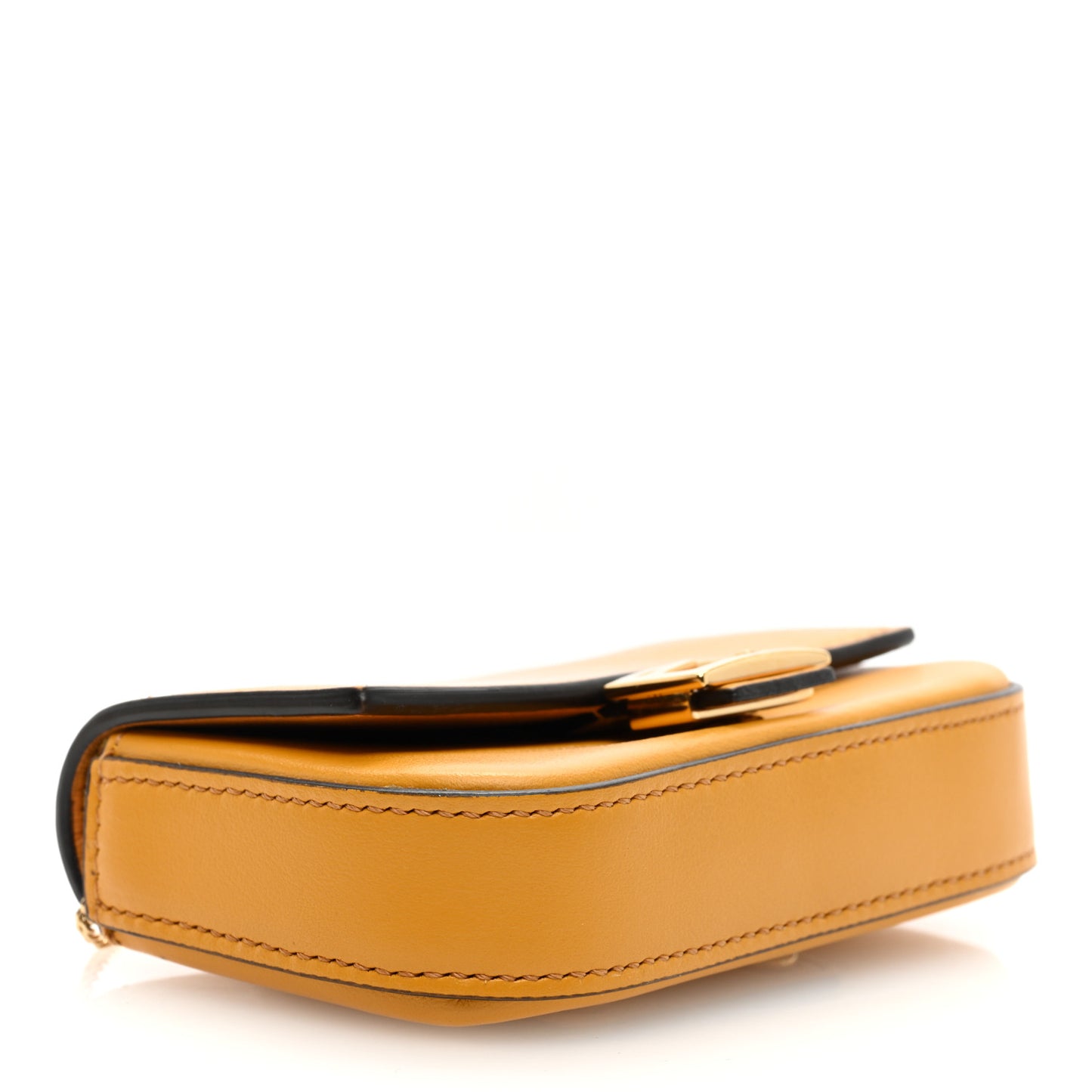 Vitello Century Opaco Nano Baguette Belt Charm Zucca Oro Soft